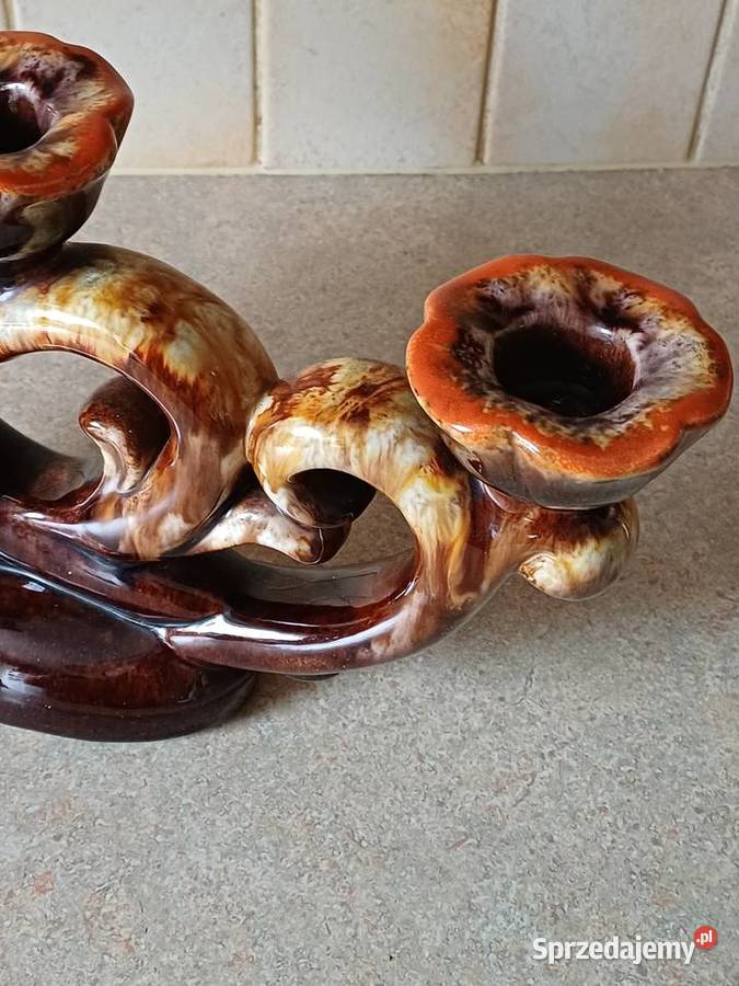 vintage ceramiczny świecznik Nowy Targ