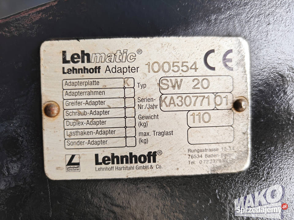 Łyżka skarpowa hydrauliczna 200 Lehnhoff MS20 Ostrowiec Świętokrzyski
