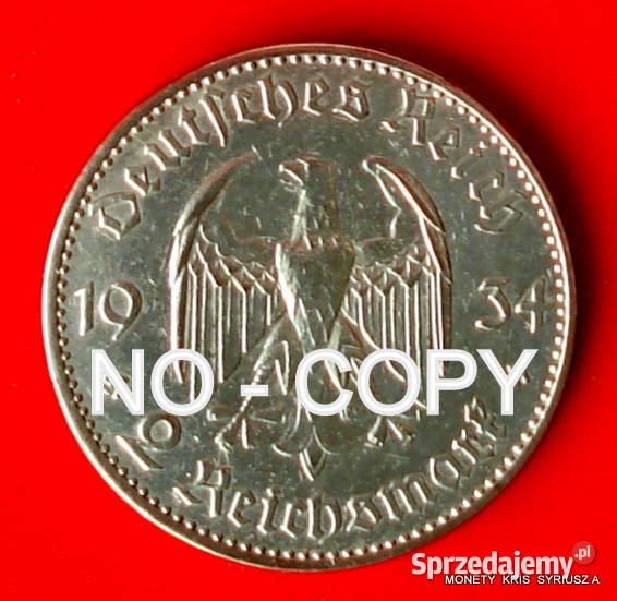 2 Marki 1934 J Niemcy Srebro Kościół Data Wrocław