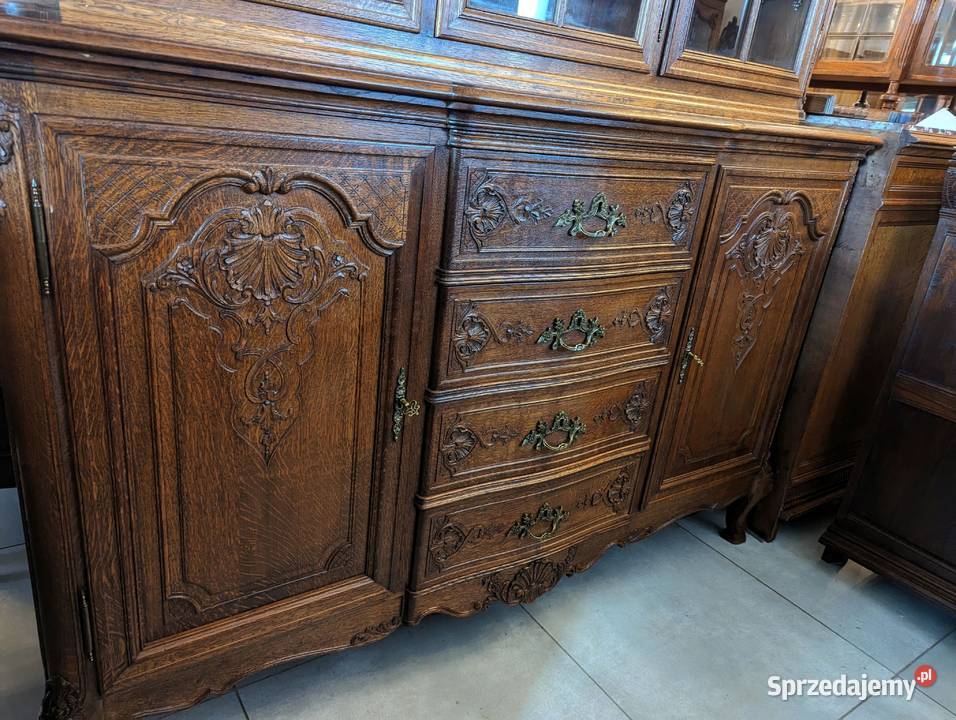 Dębowy kredens ludwikowski kompletusklep Dąbrowa Dąbrowa Górnicza