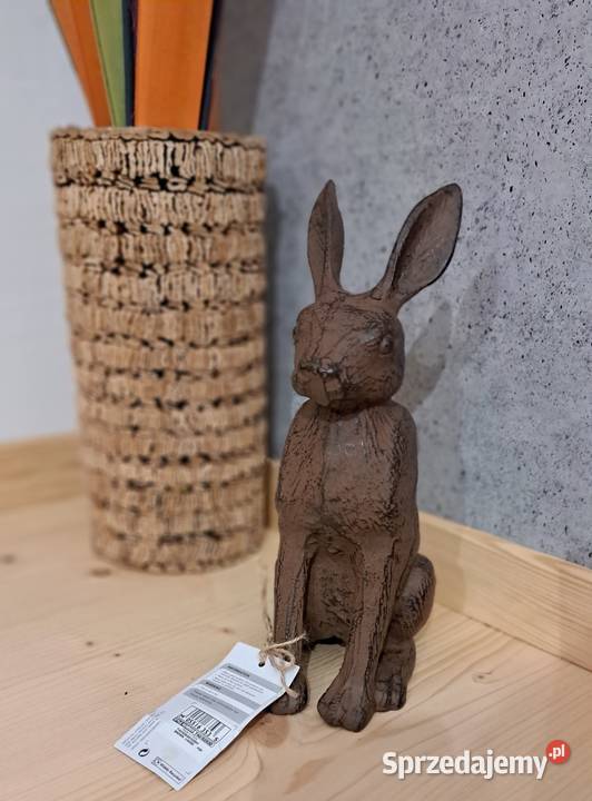 Żeliwna figurka Zając MS Garden Solidna Ozdoba Strzegom