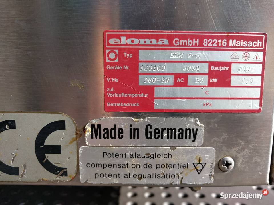 Eloma Backmaster ebm 4 piec konwekcyjnoparowy śląskie Bytom