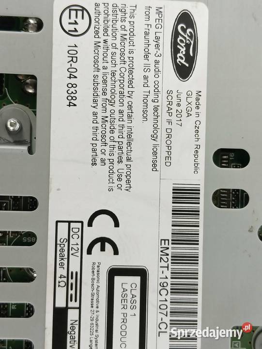 RADIO EM2T19C107CL Ford S II 20152023 Rok produkcji 2017 Sprzęt audio fabryczny