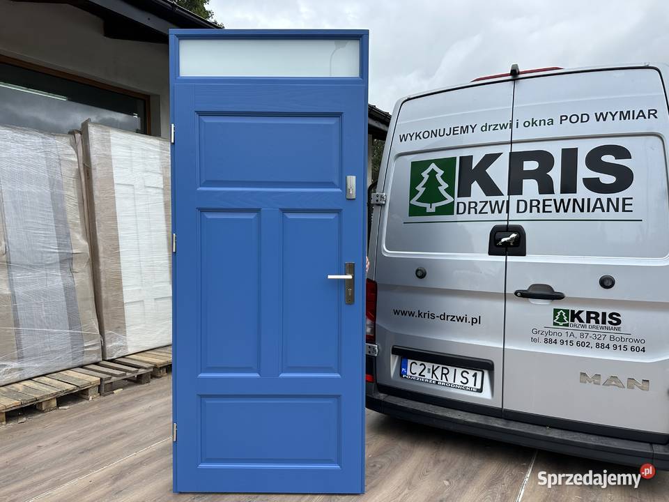 Drzwi DREWNIANE zewnętrzne wewnątrz NA KAZDY 98cm Grzybno