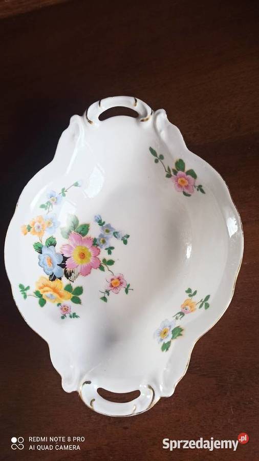 Patera Victoria Czechoslovakia Biała złocona Gdańsk