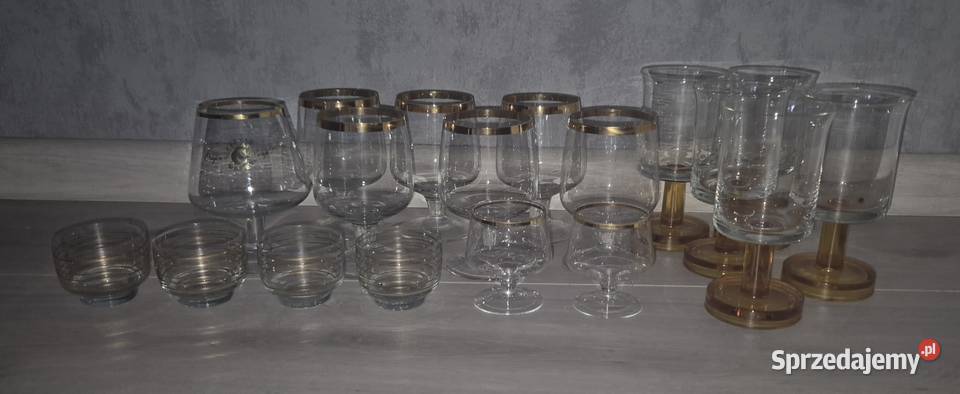 Kieliszki szklanki pucharki PRL Vintage 18 sztuk Łódź sprzedam