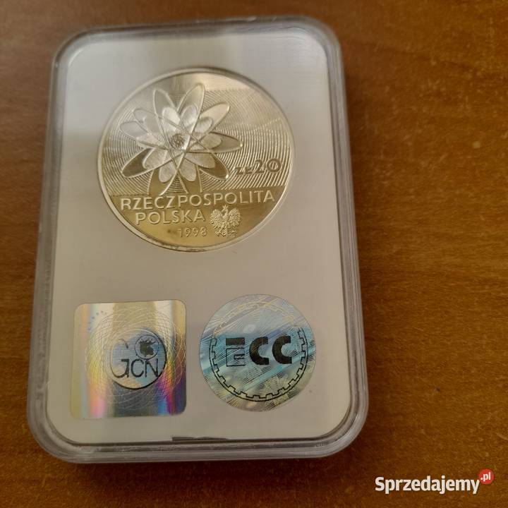 Moneta srebrna 100lecie odkrycia polonu i radu Numizmatyka Warszawa