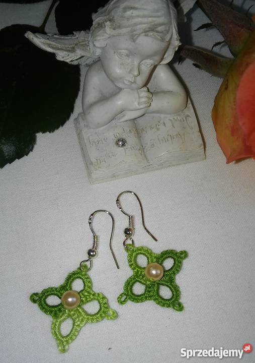 Kolczyki Frywolitkowe Wiśniowa