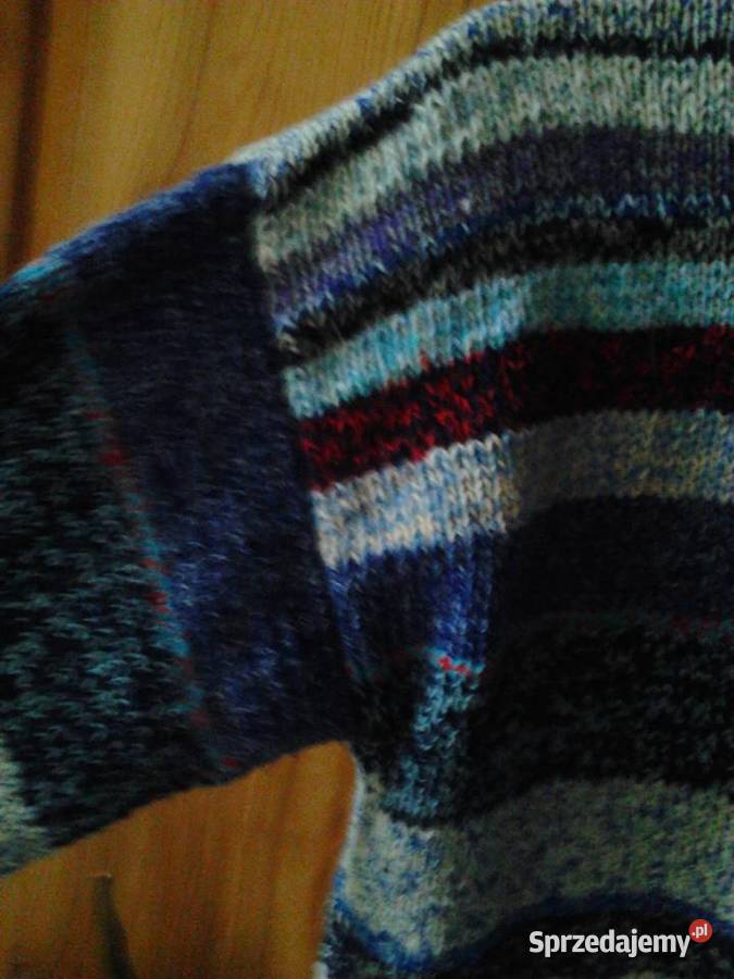 Sweter ręczna robota retro vintage w paski kolor Moda i Styl Kraków