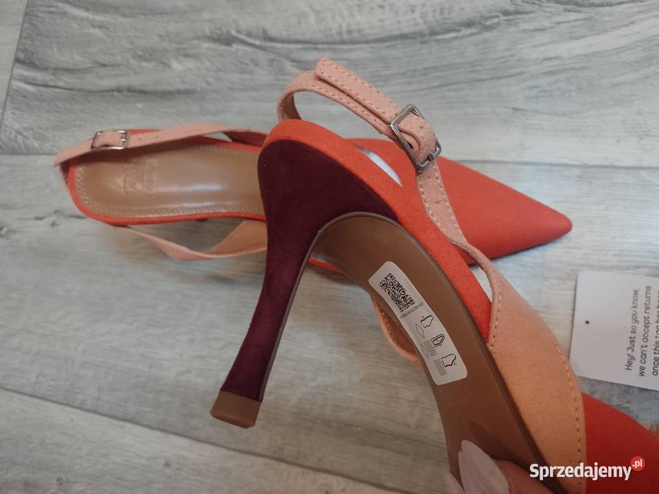 42 ASOS Pomarańczowo bordowe czółenka z odkrytą Kraków
