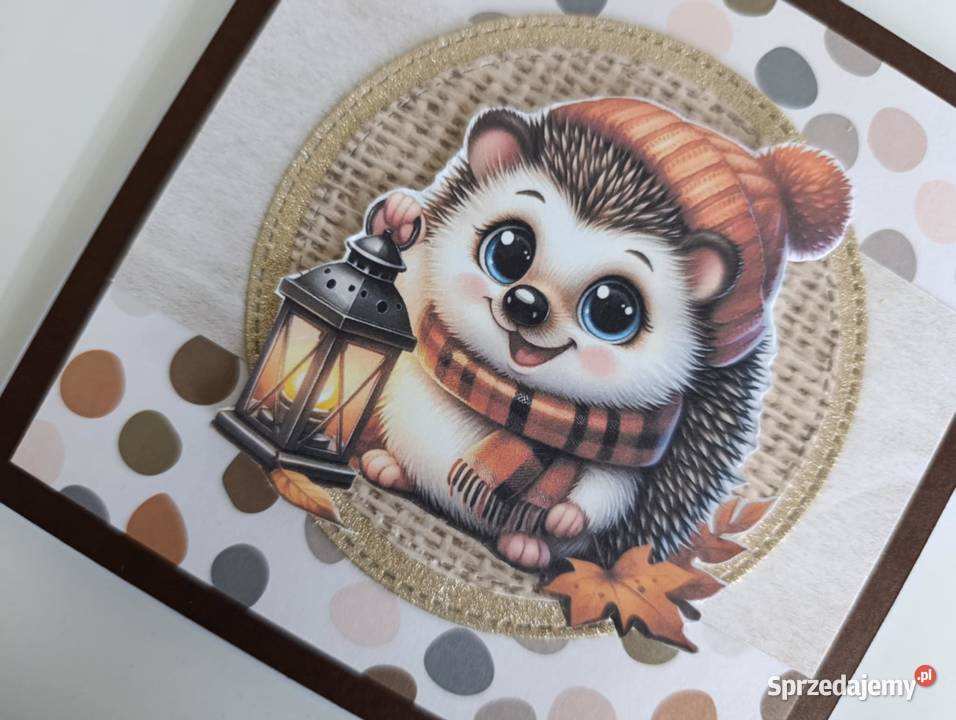 Kartka ręcznie robiona na urodziny jeżyk Łódź