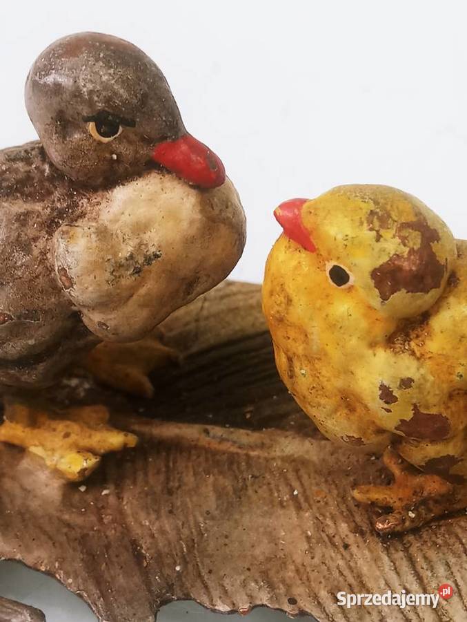 Franz Bergmann Brąz Rzeźba Ptaszki na Piórze