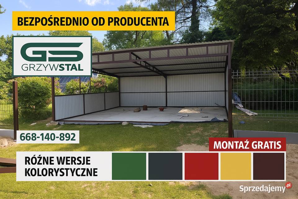 Garaż blaszany Zadaszenie WIATA HALA MAGAZYN Strzelin
