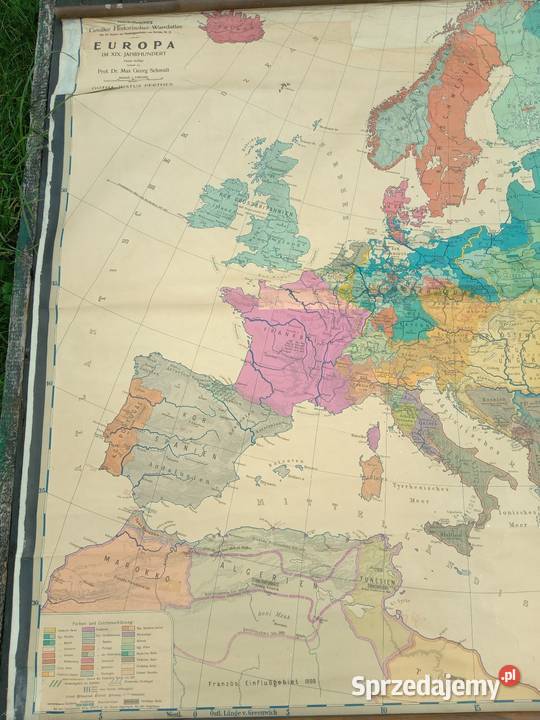 Mapa Europy 1899 150 x 200 Gdów