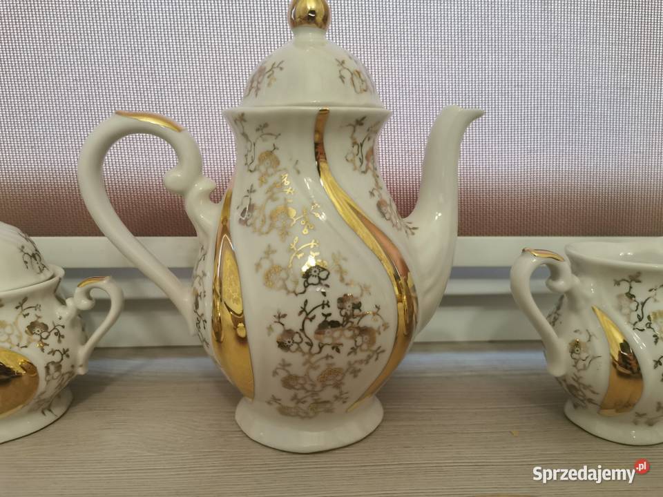 Piękny zestaw do kawy Bareuther Bavaria Porcelana i szkło Nowy Tomyśl