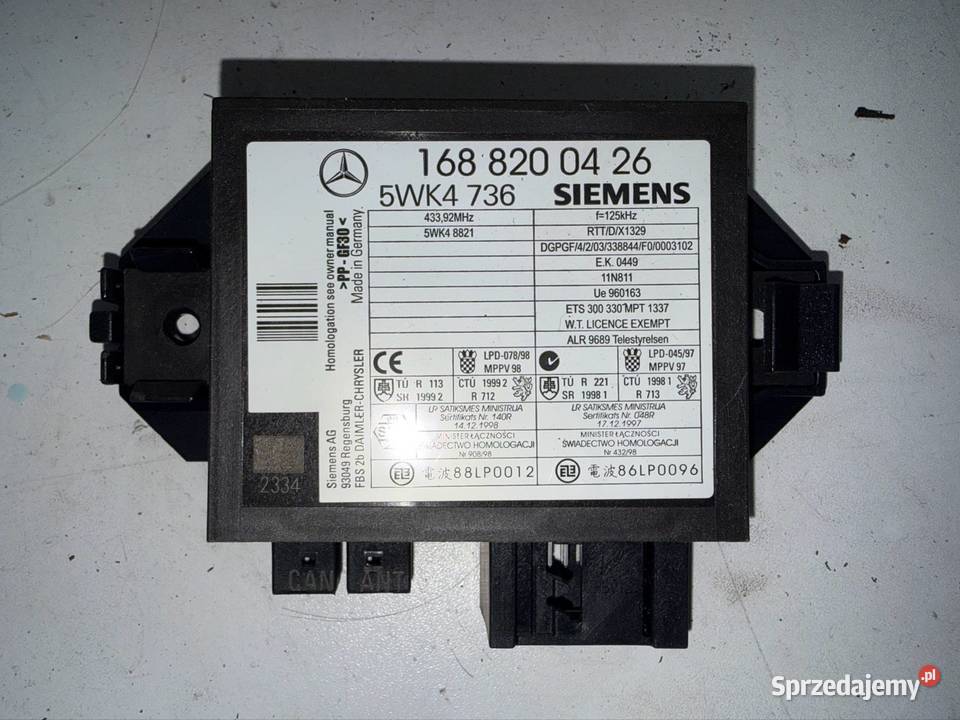 Czujnik immobilizera Mercedes A klasa w168 Ostrów Wielkopolski