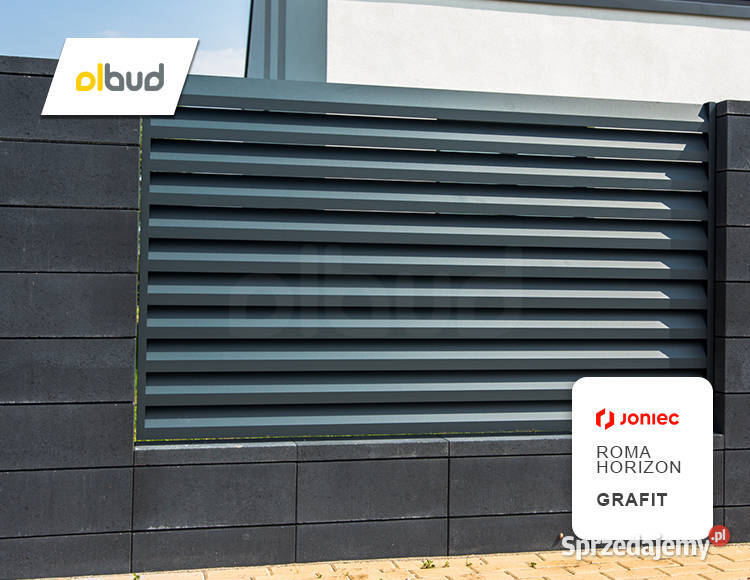 Bloczek ogrodzeniowy gładki ROMA HORIZON Grafit