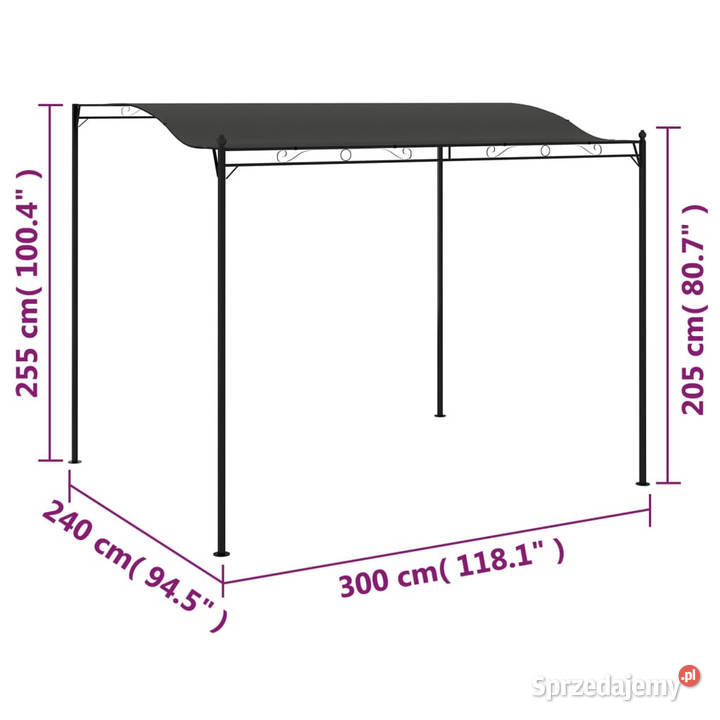 Zadaszenie 3 x 24 m antracytowe WM47948 Pozostałe Warszawa sprzedam