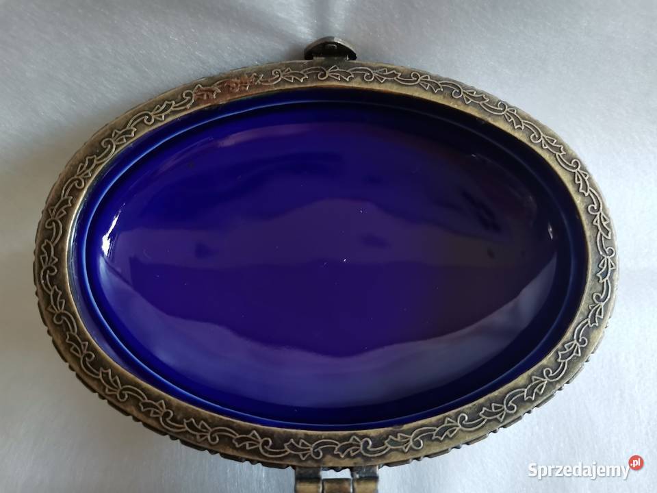 Stara szkatułka puzderko porcelana kobaltowa 3 Katowice sprzedam
