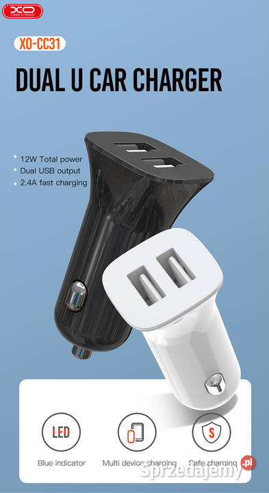 CC31 Ładowarka samochodowa 2 x USB 24A 5V dwa