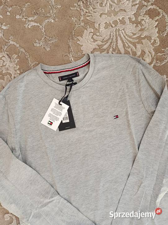 Longsleeve Tommy Hilfiger najwyższa jakość szary Odzież codzienna Białystok