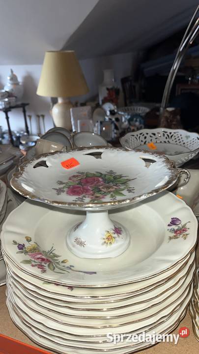 Patera na nodze z różami Piękna złocona Gdańsk sprzedam