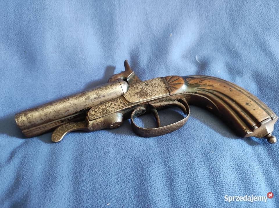 Pistolet dwulufowy zdobny zabytek XVIIIXIX Wrocław sprzedam