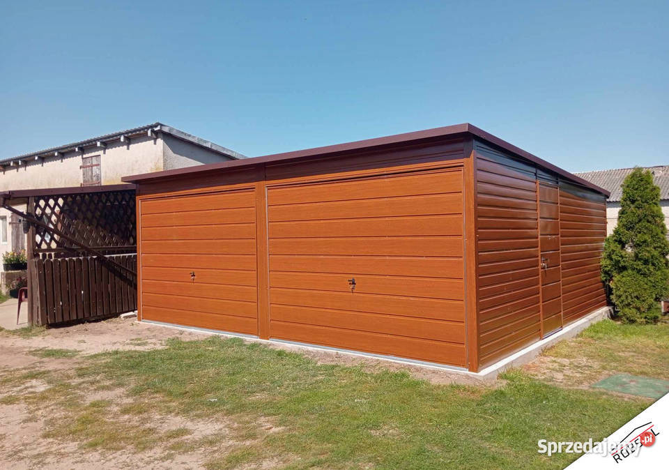 Garaż Blaszany 6x6m spad na tył drewnopodobny zachodniopomorskie Szczecin sprzedam