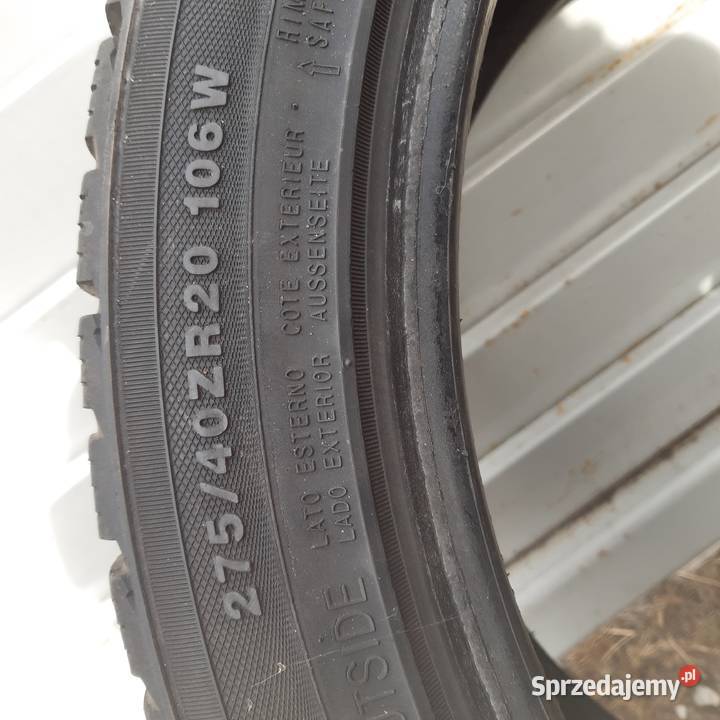 Opony zimowe 27540 R20 4 Motoryzacja Biała Podlaska sprzedam