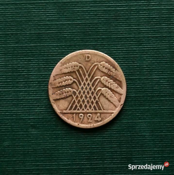 NIEMCY 10 rentenfenigów 1924r Znak menniczy D