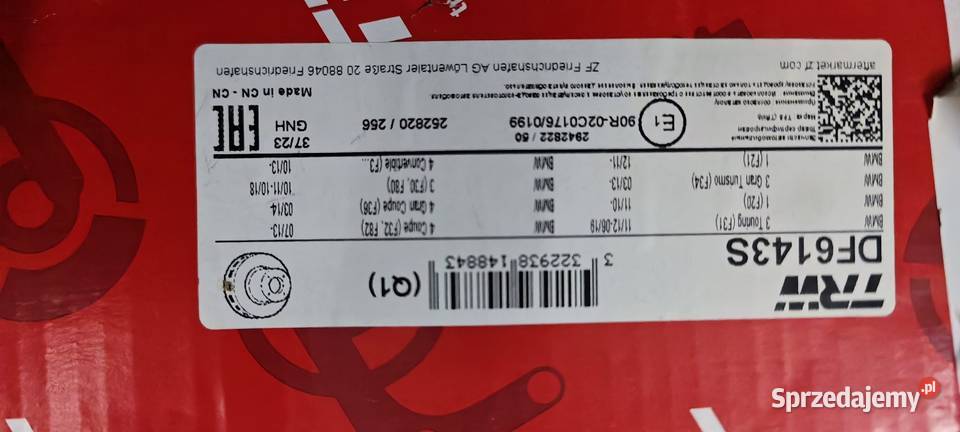 Zestaw tarcze i klocki hamulcowe BMW F20 Kleszczów sprzedam