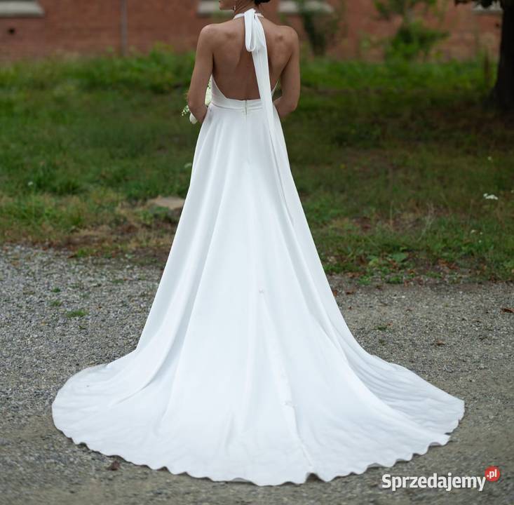 suknia ślubna z jedwabiu ecru Wiśniowa sprzedam