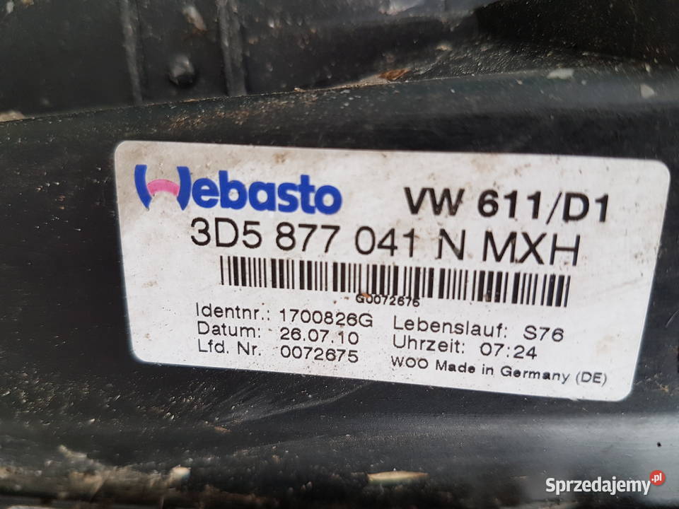 VW PHAETON LIFT SZYBERDACH 3D5877041N 3D0959591D Turek