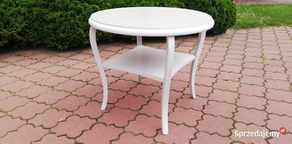 Stolik kawowy biały okrągły okolicznościowy Sulbiny
