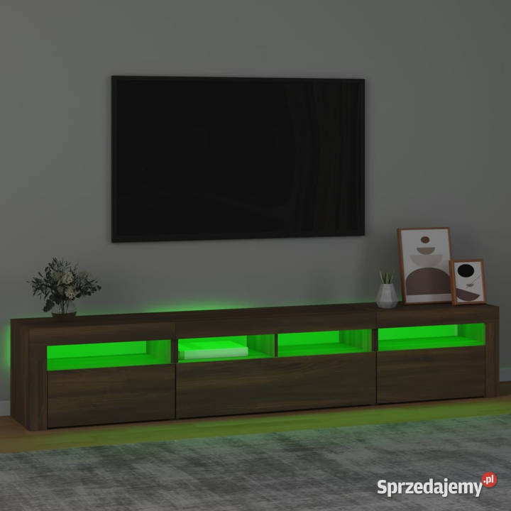 Szafka pod TV z oświetleniem LED brązowy dąb mazowieckie Warszawa sprzedam