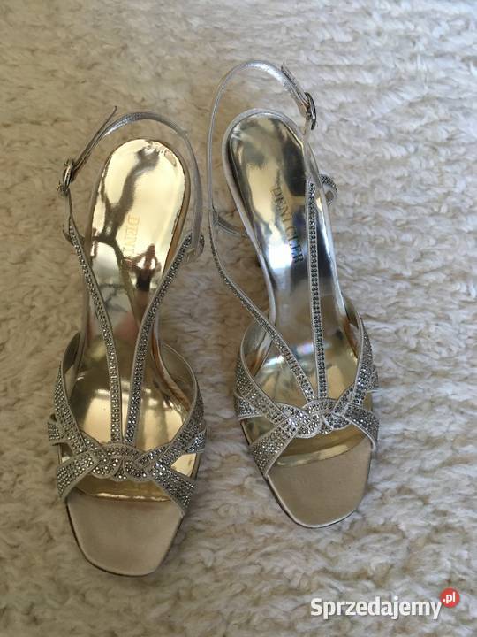 Sandały satynowe z kamieniami Swarovskiego wielkopolskie sprzedam