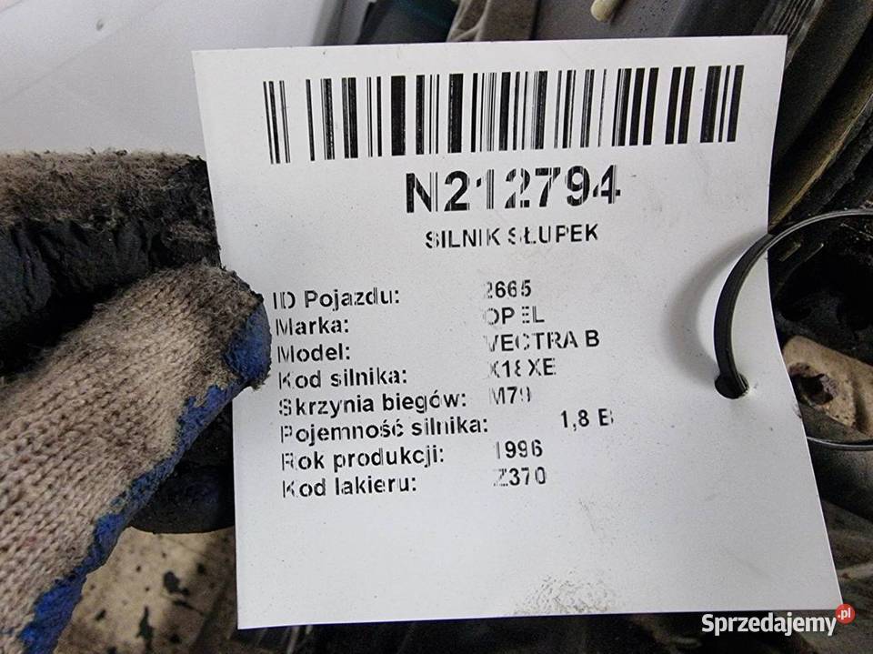 SILNIK SŁUPEK OPEL VECTRA B X18XE 18 16V Lipno