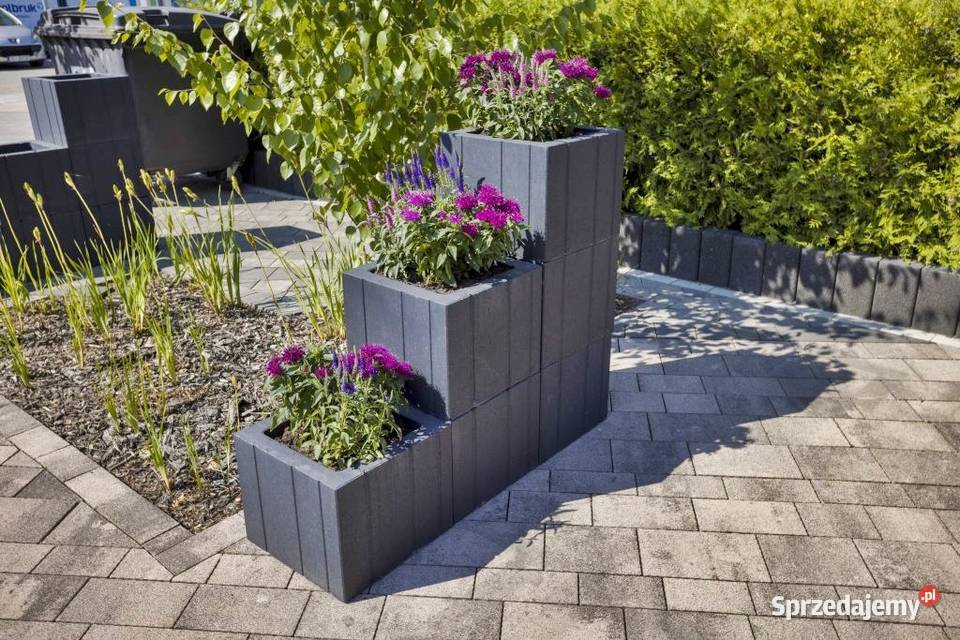 Donica ogrodowa Tigela 40x40x33 grafitowa szara Opole