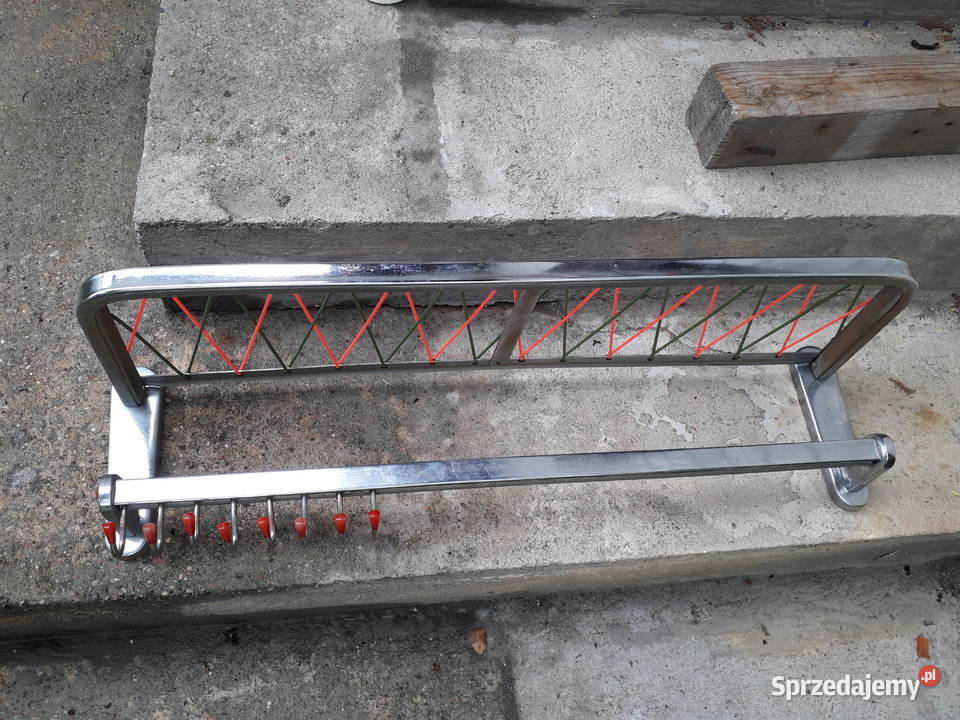 Wieszak metalowy chrom żyłka prl vintage loft Meble mazowieckie Warszawa