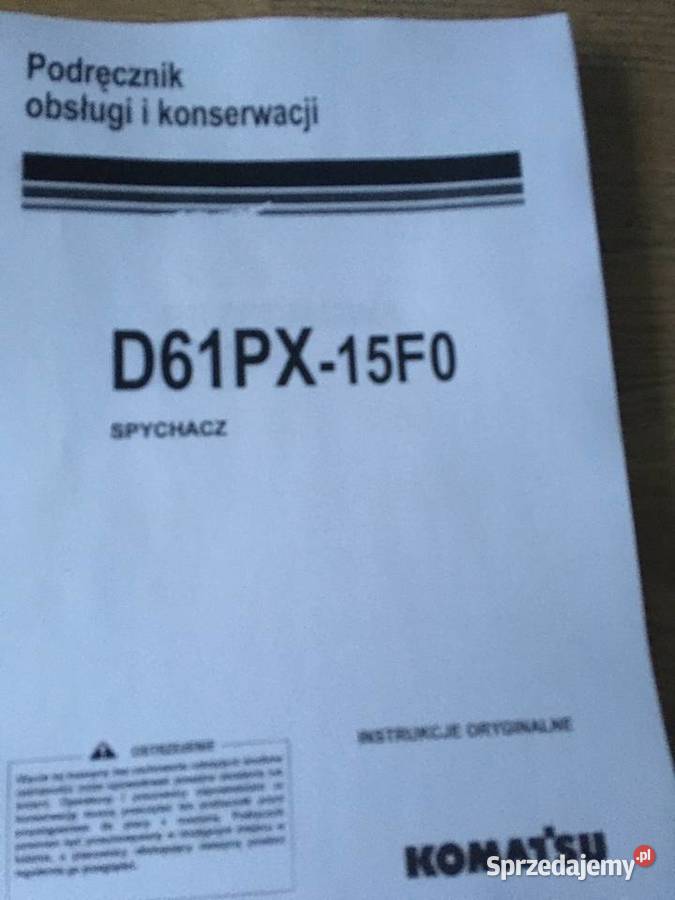 dtr instrukcja obsługi spychacz komatsu zachodniopomorskie Szczecin