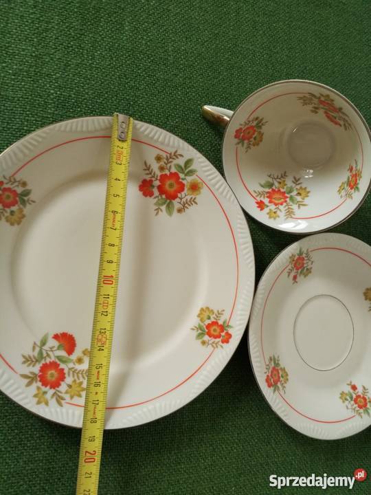 Trio śniadaniowe sygnowana porcelana Kahla Gorlice
