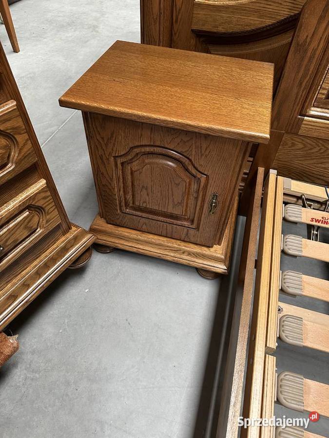 Ładna dębowa sypialnia Łóżko szafki komoda szafa Sławoszewek sprzedam