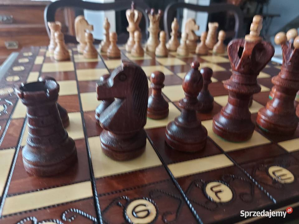 duże drewniane szachy 54x54 Sosnowiec