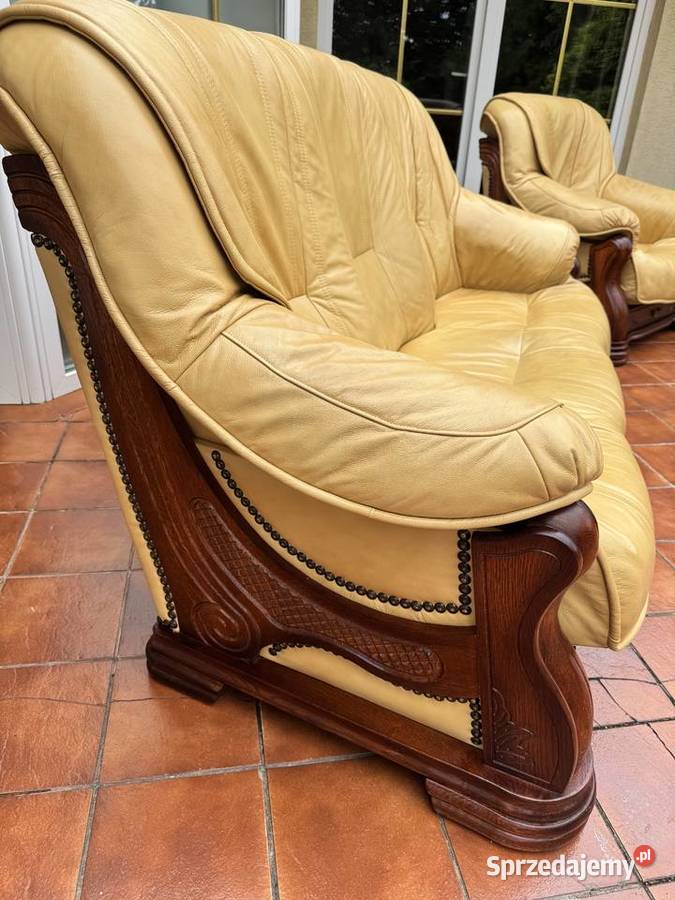 Wypoczynek skórzany stylowy kanapa skórzana Komplety wypoczynkowe Sulbiny