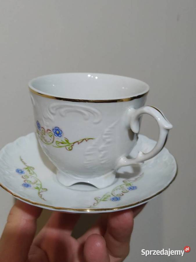 Ćmielów filiżanki podstawki stara porcelana małopolskie