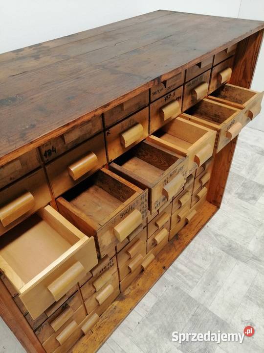 szuflandia komoda aptekarska stara drewno Radomsko