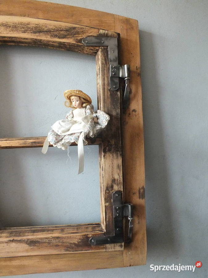 Stare okna drewniane około 1890 piękne z ramą dolnośląskie Bielawa