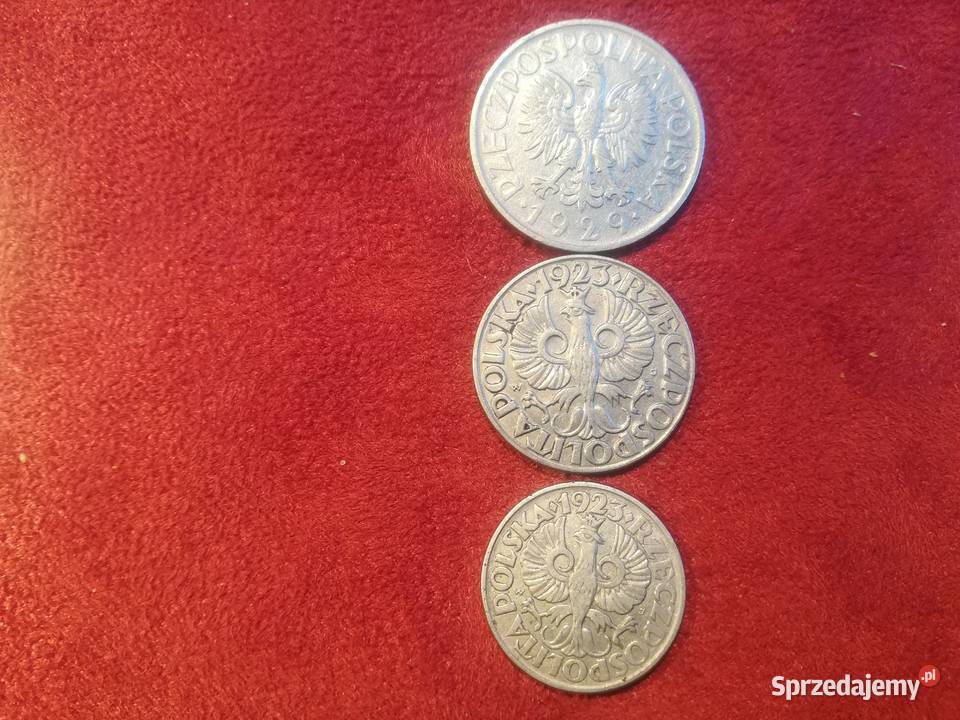 Polska zestaw 1 50gr 20gr 10gr 1923 1929r Numizmatyka Sulejówek