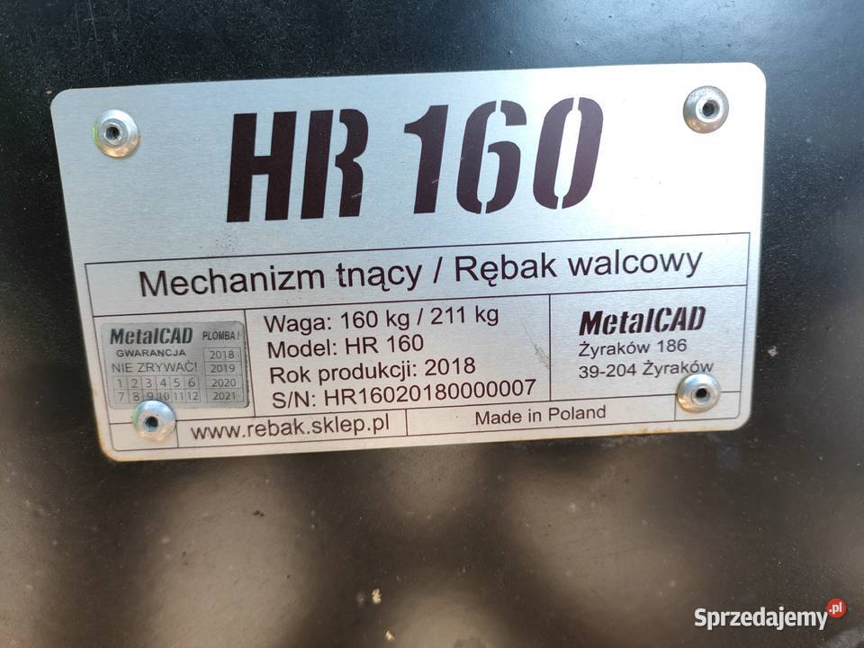 Rębak walcowy MetalCad hr 160 Leśnictwo Wojnicz