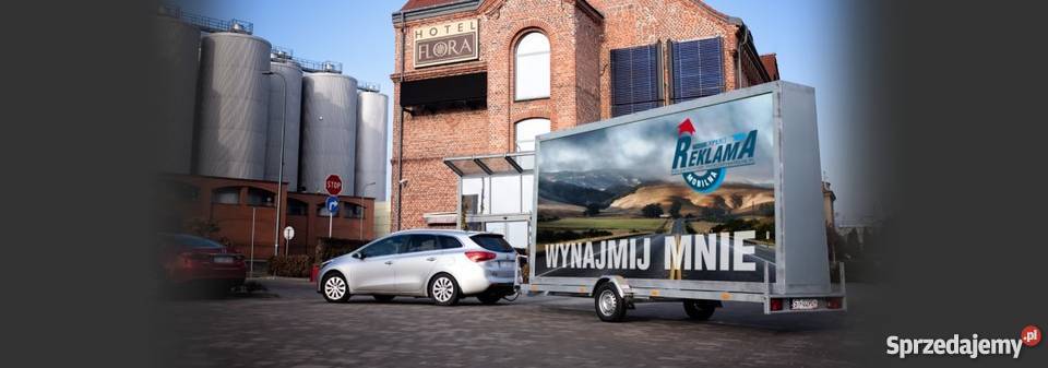 reklama mobilna przyczepa reklamowa uslugi śląskie Tychy reklama